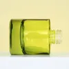 Bottiglie di stoccaggio verde da 30 ml di vetro piatto in vetro essence bottiglia essenziale olio essenziale pressa viaggi ricaricabile