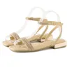 Sandalias Drinestone Femenina 2024 Zapatos de mujer de verano Sandalias de lujo Sandalias de Mujer de lujo de Mujer