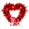 Декоративные цветы вечеринка аксессуары романтические цветочные венок в форме сердца для декора на День святого Валентина Яркий цвет гирлянде
