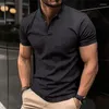 Men's Casual Shirts Solid Stand Collar Short Sleeve Fashion Handsome Business Shirt Men Clothing Summer Button Fit Gym Male
