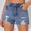 Kvinnors shorts sexig casual rippad denim kvinna 2024 hög midja oregelbunden tofs smal sommar jeans koreanska mode streetwear