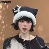 Kawaii Patchwork gestrickt Beanie Hat Ins 3d Star Fairy Strick -Kappe Autumn Katze Ohren speicherte Frauenhüte Y2K Grunge Streetwear 240412