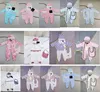 Nieuwe pasgeboren jumpsuits peuter kleding maat 52-80 Designer Baby Crawling Pak Infant Cotton Bodysuit Scarf Comfortabele hoed 24 aapril