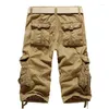 Shorts masculins 2024 Summer de haute qualité Cargo Men Hommes Casual Workout Military Multi Pocket Knee Longueur Pantalon court