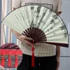Estatuetas decorativas de 8 polegadas fãs e mulheres dobrando estilo chinês de verão antigo diariamente pendurar pendente de borla