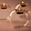 Candele in Europa Round Hollow Table Portable Crystal Crystal Porta di vetro Romantico Cena da festa della festa per la casa