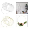 Fleurs décoratives 12 pouces grandes anneaux de cerceau floral en fer en métal pour bricolage Macrame Crafts Home Decor Wedding Couronne