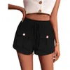 Oversized Women's 2024 Summer New Casual Work Shorts With Loose Pockets And Mid Waist Drawstring