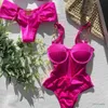 Damskie stroje kąpielowe 2024 Seksowne push up jednoczęściowe stroje kąpielowe Kobiety kąpielowe underwire Monokini Bathing Suits