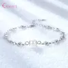 Charm Bracelets Wholesale 925 Sterling Silver Bracelet For Women Flower & Pearl Adjustable Friendship Gift