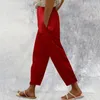 Pantalon féminin Femme Elastic Workout Solide Solid Long Loose Casual Tablers Suit Activity Papant de survêtement pour les femmes 2024