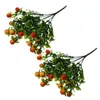 Fleurs décoratives 2pcs plantes de fruits artificiels branches table maître pièce maîtresse plastique