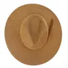 Zamszowy top kapelusz 9,5 cm szerokości brzegi fedora kapelusz mężczyźni kobiety jesienne zima poczuć jazz hats klasyczny kościół fedoras chapau sombrero mjer 240415