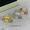 High -end sieradenringen voor Vancleff dames VGOLD CNC Prachtig gesneden kenmerkende ring met ontwerp 18k roségouden kraal rand glanzende ring modieus en voor vrouwen