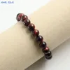 Strand Sunsll 8mm Red Tiger Eye Round Beads Bracets Trendy Stretny for Women Men Tibetan Buddha Yoga Healing Jewelry Handmade