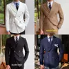 Pakken heren Britse stijl mannen blazers dubbele borsten casual pak jas bruiloft zakelijke jas jas sociaal banket tuxedo kostuum 231018