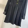 Robe pour femmes marque de mode européenne Black Abled Mini à manches longues robe à manches longues