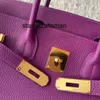 Handbag de luxo feminino L Thread de cera de mão completa VIP FILHA ORIGEM TOGO CHIDE SAFGA 30 16 cm roxo de ouro