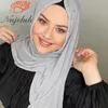 Muslim Pearl Chiffon Hijab Abaya Hijabs For Woman Abayas Jersey Scarf Islamic Women Dress Turbans Turban Head wrap Instant Shawl240403