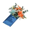 Fleurs décoratives Orange Handheld Fabric en tissu Mariage Po Hand Bouquet pour marié