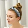 Hair Gummibänder Mode geknotete Haare Haar Hoop Stoff Stirnband glänzende Haarbänder elegante Haarzubehör für Frauen Girls Wide Band Geschenke Y240417