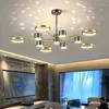 Kroonluchters Noords plafond kroonluchter woonkamer kantoor 3 kleur dimbare sterrenhemel sky gold black led luster lights voor binnenverlichting