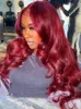 30 36 inch Bourgondië Body Wave Red Lace Front Human Hair 99J Gekleurd 13x4 13x6 HD frontale S voor vrouwen 240408