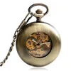 Thanksgiving Gift Pocket Watch Automatique mécanique à la mode Steampunk Hollow Vintage Exquis Pendant Case lisse Men Fomes FOB 240416