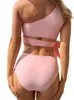 Tissu à rayures de maillots de bain pour femmes Swimsuit One Spap Strap Pink Sweet Sexe Sexe Bare Back Frack