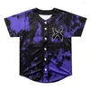 Мужские рубашки с эксцизионной товар хедбэндж галстук краситель бейсбол Джерси фиолетовый рубашка V-образный выстрел с коротким рукавом уличная одежда мужская женская одежда мода