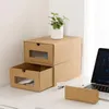 Förtjockad Kraft Cardboard Box Transparent Drawer Shoebox RECEPTACLE BOX Event Party Supplies Storage Organizer Container Box