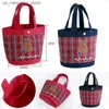 Sacs à couches Miki Sac à main Xiongxin Broderie Plaid Mother Sac Handheld Cartoon Bodet Back Q240418