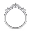 Cluster Rings Light Luxury 925 Sterling Silver Crown Bridal For Wedding Engagement V Design Ring Dazzling CZ Marquise Women Smycken