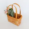 Opbergtassen 2 pc's geweven manden houten bloem klein 16x9x20cm plank organiseren lichtbruine decoratief winkelen