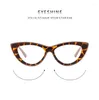 Sonnenbrille Katzenaugenstil Antiblau -Licht -Brille Tr90 Flat transparent mit Brillenrahmen Ermüdung und