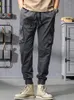 Men's Pants Workwear For Men In Spring And Autumn Thin Loose Oversized With Leg Ties Multiple Pockets