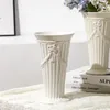 Vases Vas Keramik Perancis Buatan Tangan Bantuan Bunga Kamar Tidur Samping Tempat Binaural Ornamen Meja Ruangtamusenam