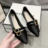 Casual schoenen dames zomerschoenen platte kantoor zwart voor vrouwen 2024 lage hiel elegante puntige teen flats beau vandaag hoge kwaliteit schoen