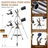 Télescope astronomique professionnel 90 mm Aperture 800 mm pour les débutants et les enfants - Télescope réfractant portable avec trépied en acier inoxydable inclus