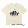 Zomercollectie rhude t -shirt oversize zware stoffen paar jurk topkwaliteit t shirt 06VA