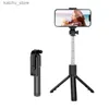 Selfie Monopods Wireless Bluetooth Stick Stick compatible Mini Trépied pour téléphone pour iOS Android avec télécommande de volet à remplissage Light Y240418