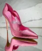 Klänningskor Kvinnor Metallisk rosa matt hög häl 12 cm 10 cm 8 cm stilettos spetsade tå grunt pumpar slip-on bröllop klackar storlek45