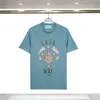 Casablanca 24 Spring Summer T-shirt Designer Fairy Tale Castle Flower Letter Tryck på dubbla garn Bomull Casual Short Sleeve Youth T-shirt för män och kvinnor.