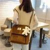 Torby na ramię 2024 Produkty Corduroy Koreańska torba dla studentów japońskie kobiety o dużej pojemności Satchel singiel
