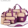 Sacs à couches 5 pièces / ensemble de sacs à couches à la mode sacs de poussette maman de grande capacité sacs à main