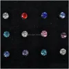 Nose Rings & Studs 60 Pcs Boxed L-Shape Stud Set With Crystal Body Piercing Gun Kit Fake Ring Stainless-Steel Needle Hoop Pack Jewelr Dhyzq