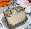 Handmade 7a Handbag Bikns Genuine Leather Wax thread Swift cowhide 25CM color matching portable womens sweetE5VW