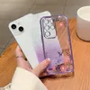 حالة هاتف Pling Glitter Phone PC PC TPU Flower Phone لـ Samsung A05S A21S A33 A53 A73 S21 S22 S23 S24 Ultra Luxury Mobile Cover