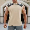 Camisa sin mangas para hombres Camisetas para tanques sueltas Camiseta de peso pesado para hombres de gimnasia Top casual para hombres jogging chaleco 240416