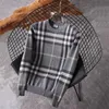 Herren Hoodies Sweatshirts 2023 Pullover European Fashion Luxury Marke Plaid runde Hals -Strickwaren Herbst und Winter Dicker Pfollover Sweater Dhjgy